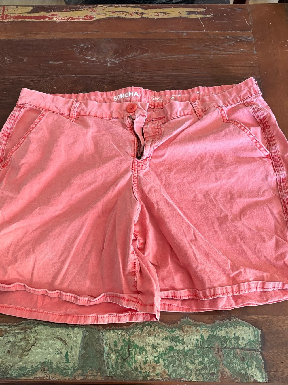 SONOMA Coral-Pink Women's Casual Cotton Shorts